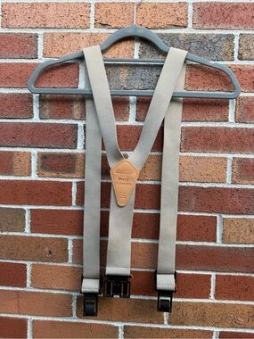 Dickies Perry Suspenders Beige Tan Adjustable Workwear